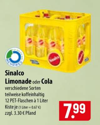 Sinalco Limonade oder Cola