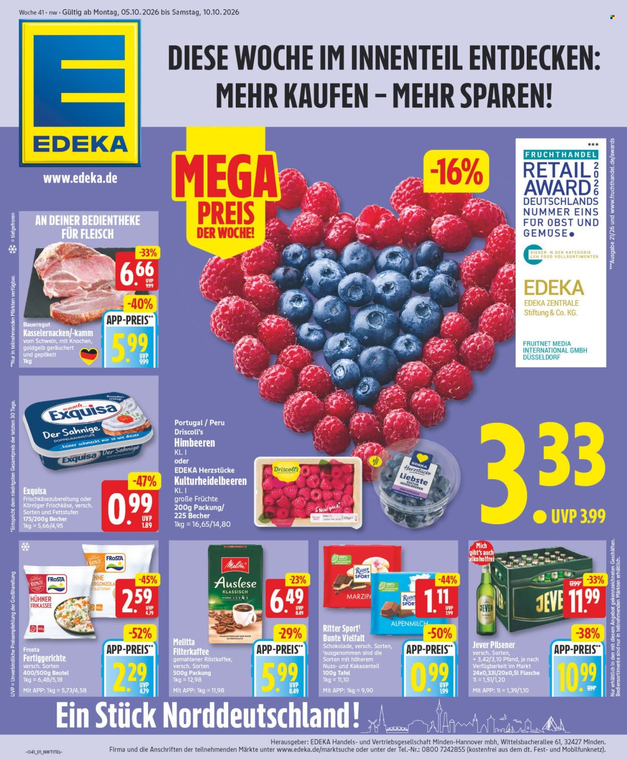 Edeka Prospekte  - 5.10.2026 - 10.10.2026. Seite 1