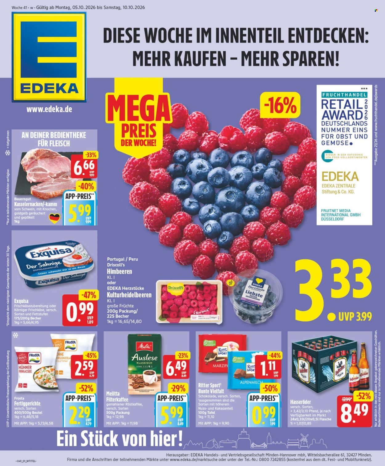 Edeka Prospekte  - 5.10.2026 - 10.10.2026. Seite 1