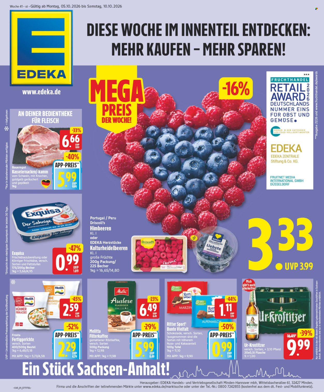 Edeka Prospekte  - 5.10.2026 - 10.10.2026. Seite 1