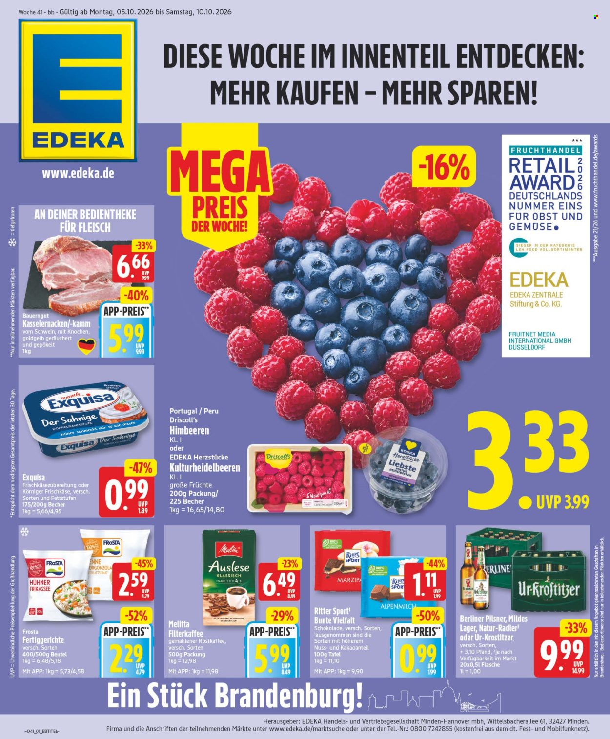 Edeka Prospekte  - 5.10.2026 - 10.10.2026. Seite 1