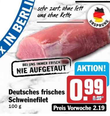 Deutsches frisches Schweinefilet