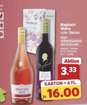 Maybach Weine oder Secco