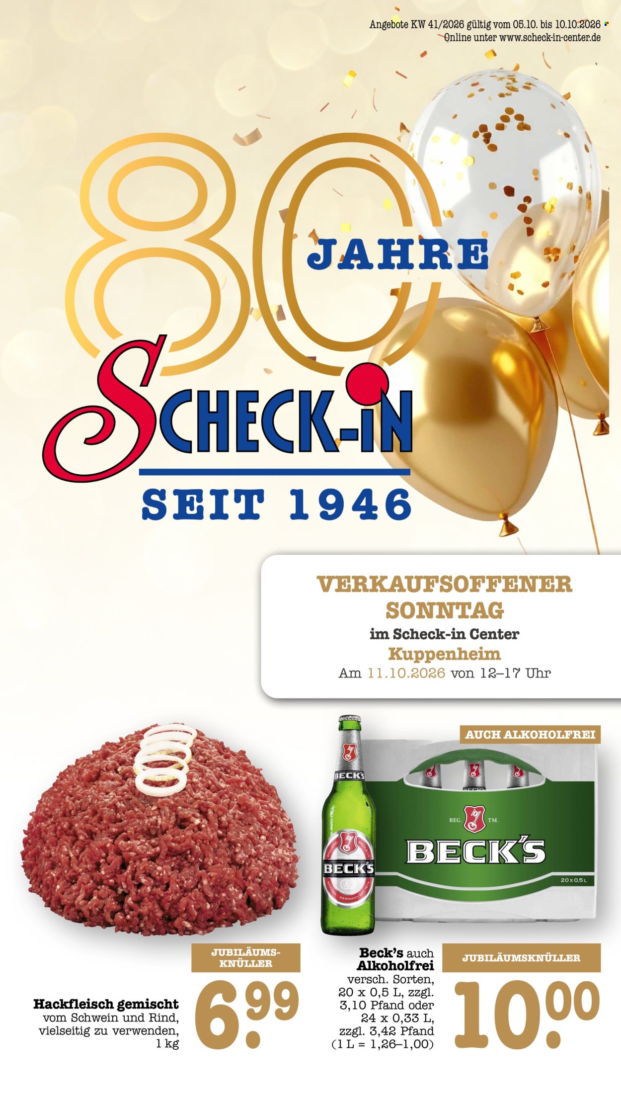 Scheck-in Prospekte  - 5.10.2026 - 10.10.2026. Seite 1