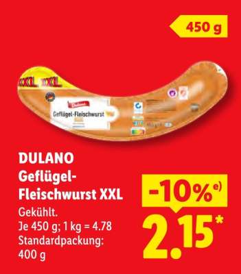 DULANO Geflügel-Fleischwurst XXL