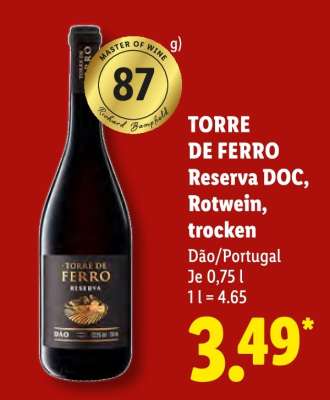 Torre de Ferro Reserva DOC, Rotwein, trocken