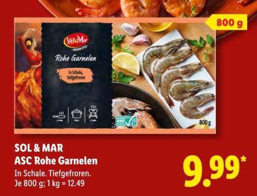 Sol & Mar ASC Rohe Garnelen