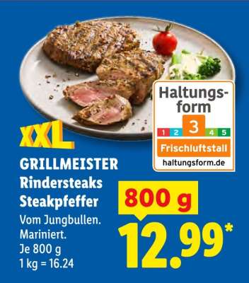 GRILLMEISTER Rindersteaks Steakpfeffer