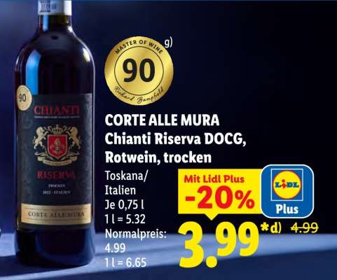 Corte alle Mura Chianti Riserva DOCG, Rotwein, trocken
