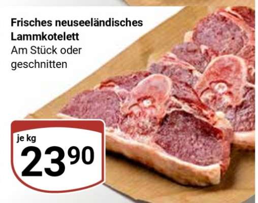 Frisches, neuseeländisches Lammkotelett
