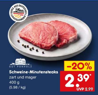 Schweine-Minutensteaks