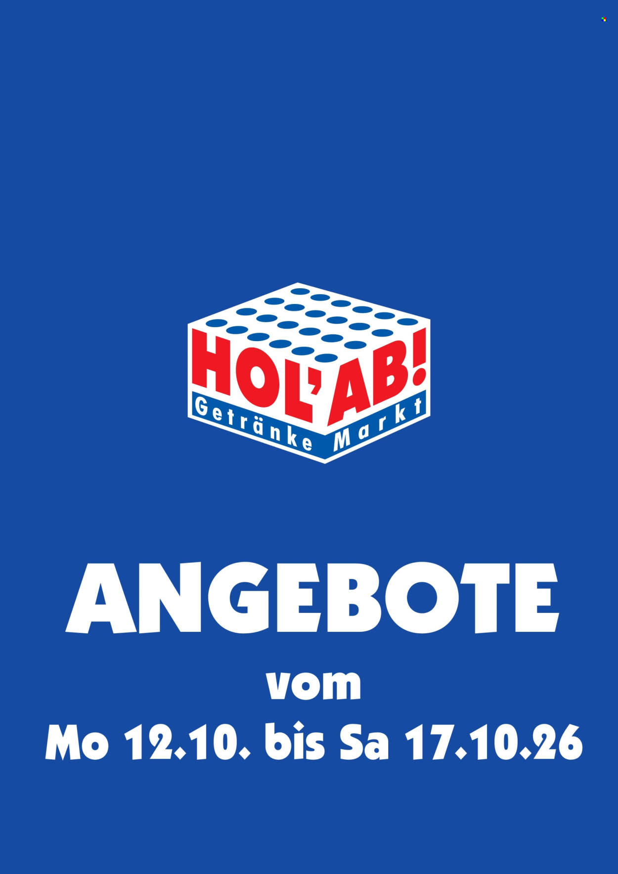 Leták Hol'ab! Getränkemarkt - 12.10.2026 - 17.10.2026. Strana 1