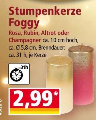 Stumpenkerze Foggy