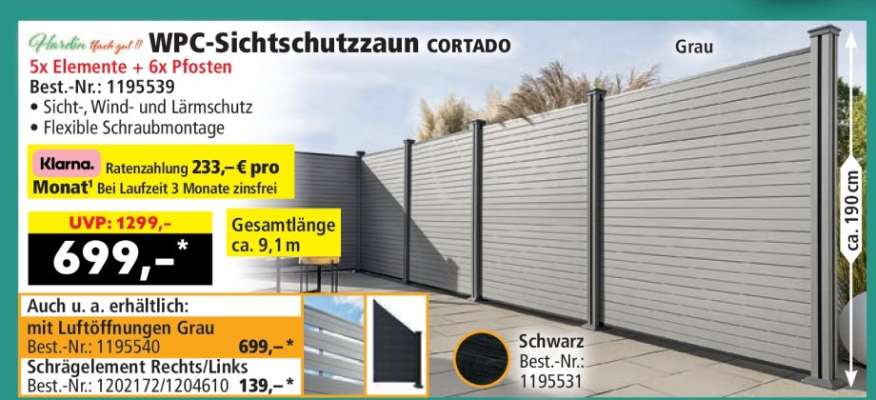 WPC-Sichtschutzzaun CORTADO