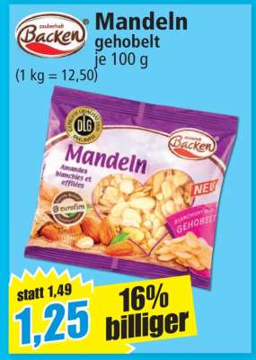 Mandeln gehobelt
