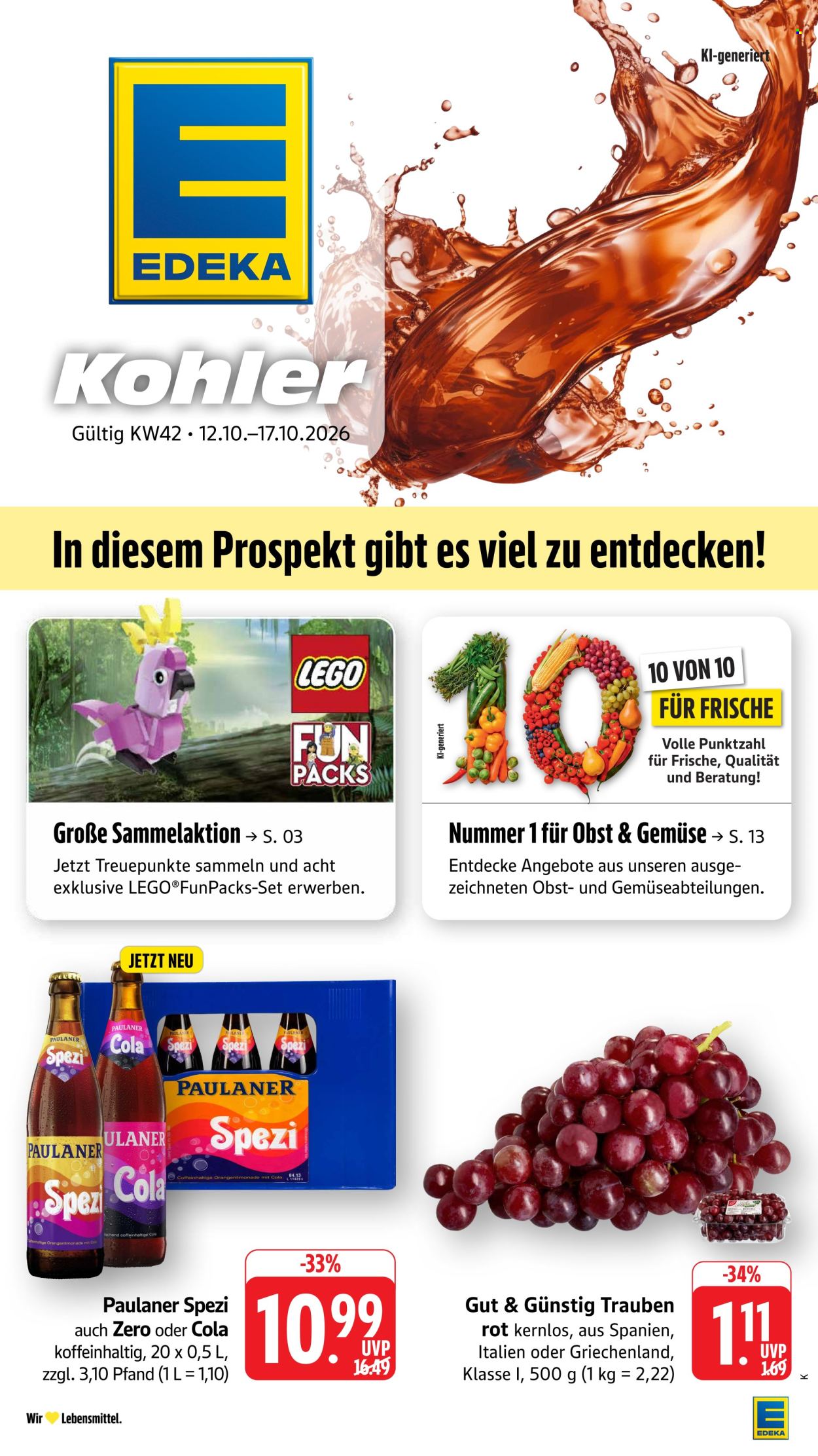 Leták Edeka - 12.10.2026 - 17.10.2026. Strana 1