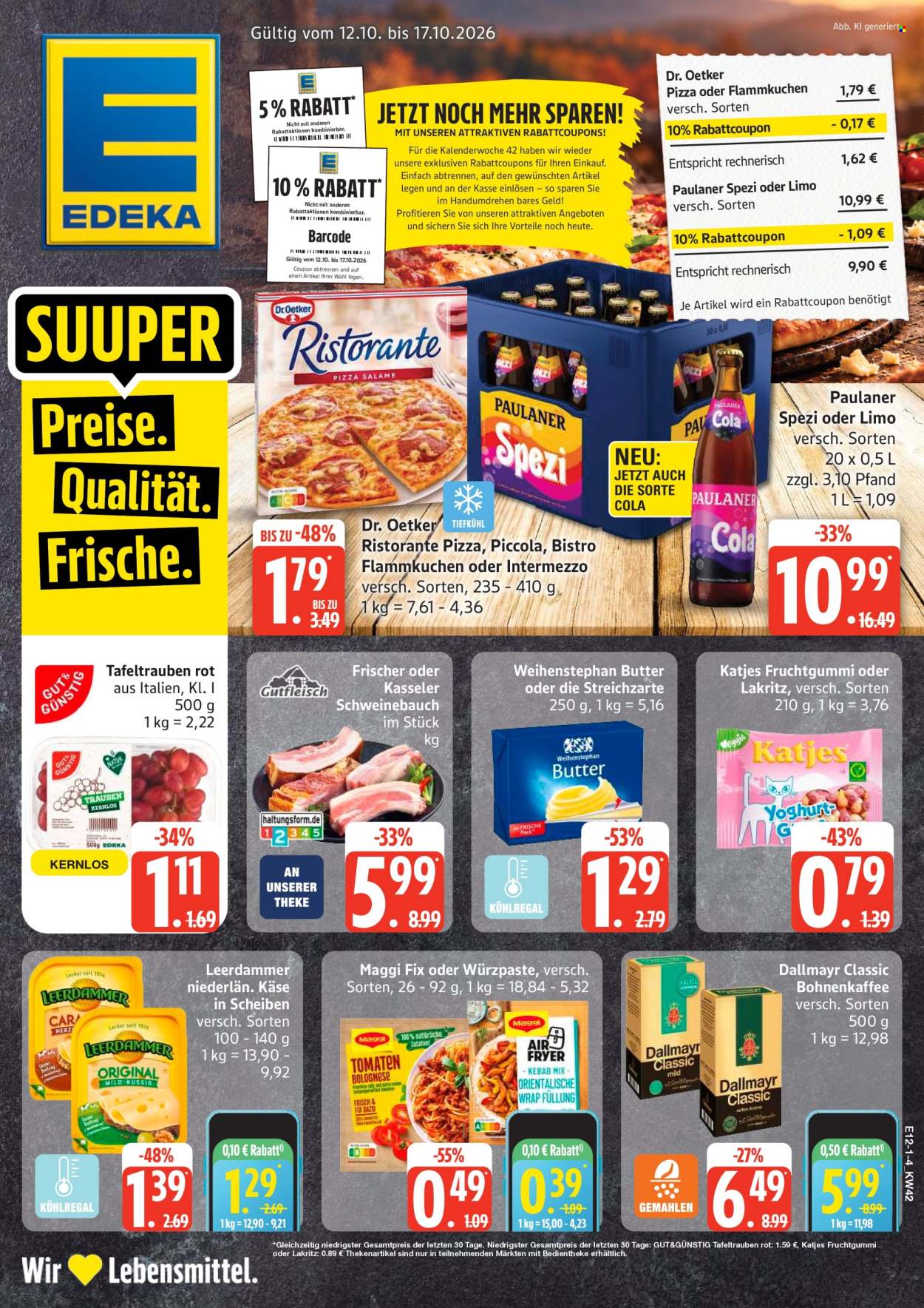 Leták Edeka - 12.10.2026 - 17.10.2026. Strana 1