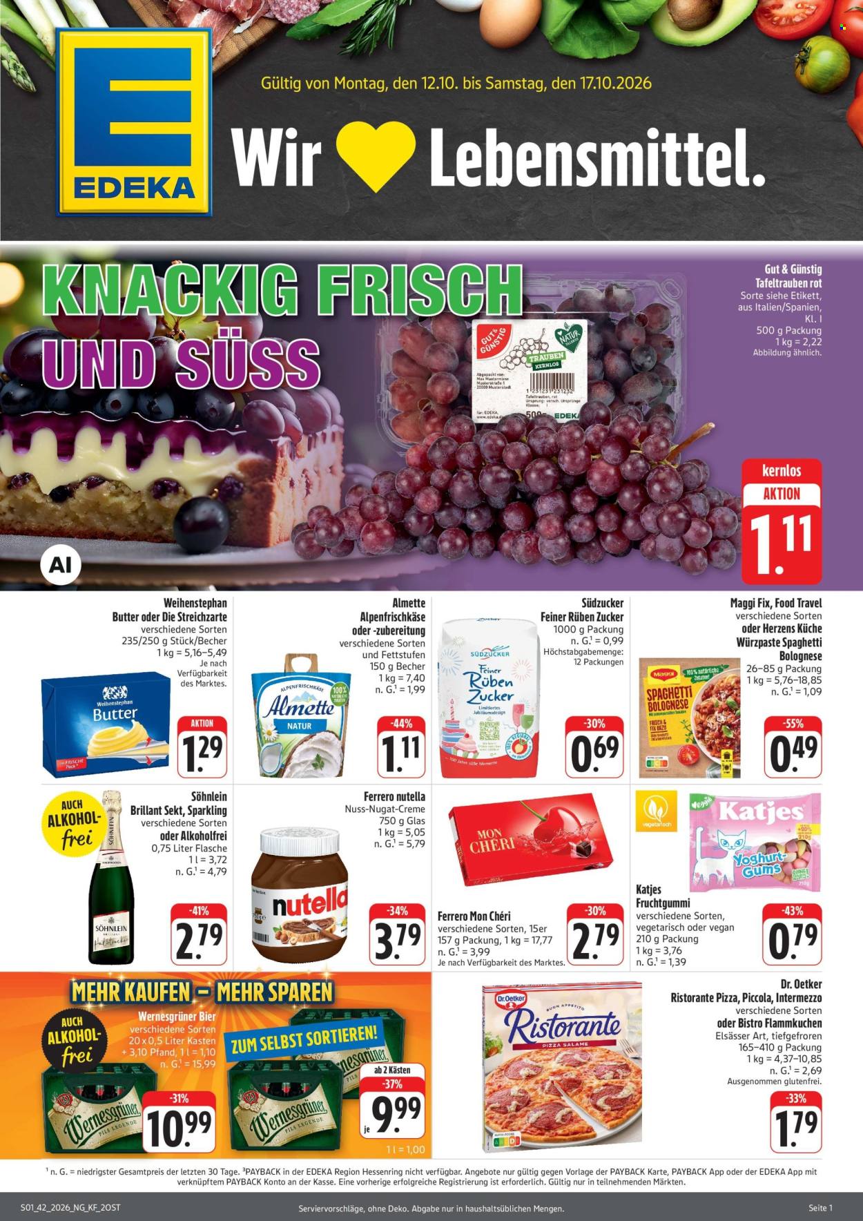 Leták Edeka - 12.10.2026 - 17.10.2026. Strana 1