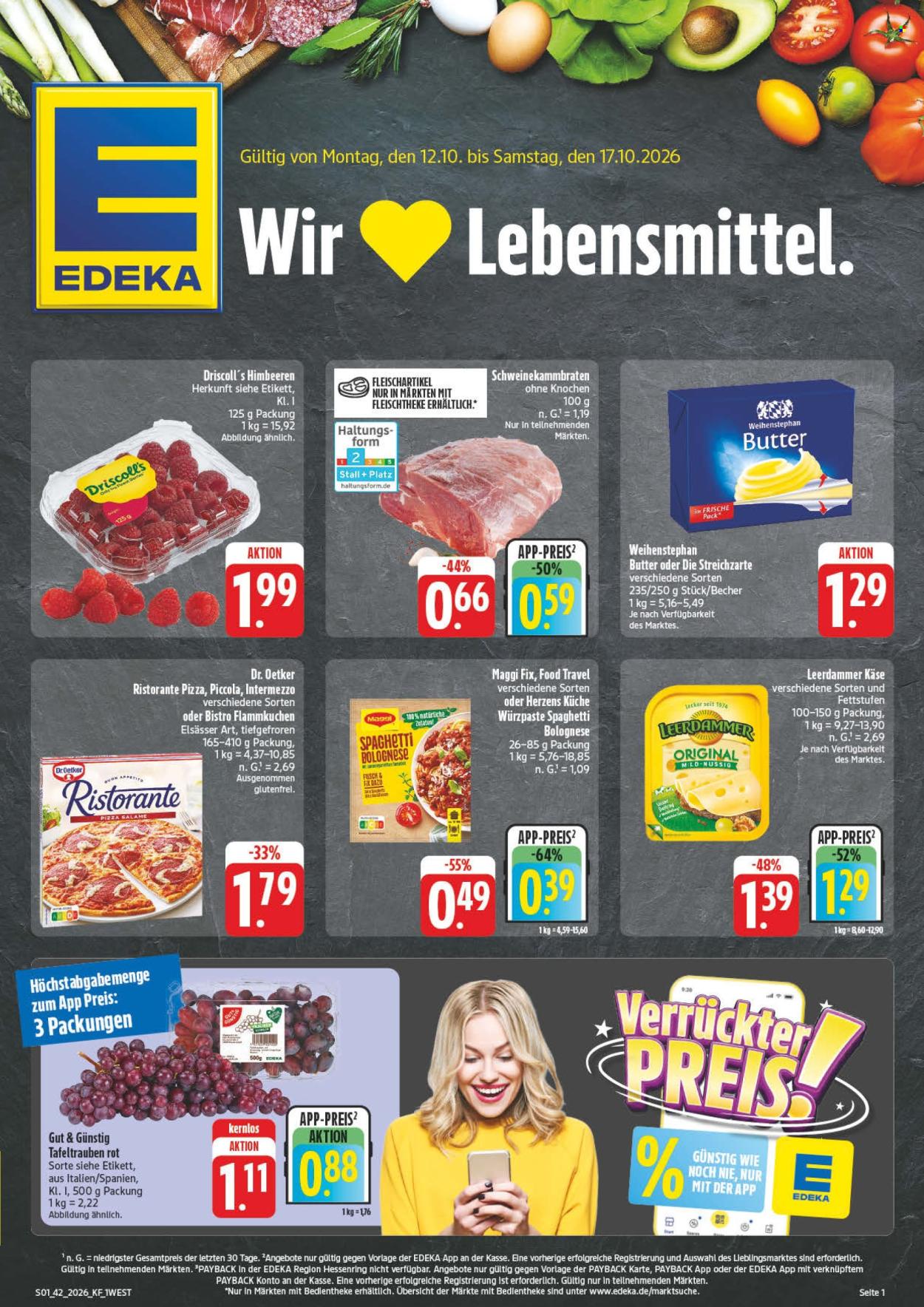 Leták Edeka - 12.10.2026 - 17.10.2026. Strana 1