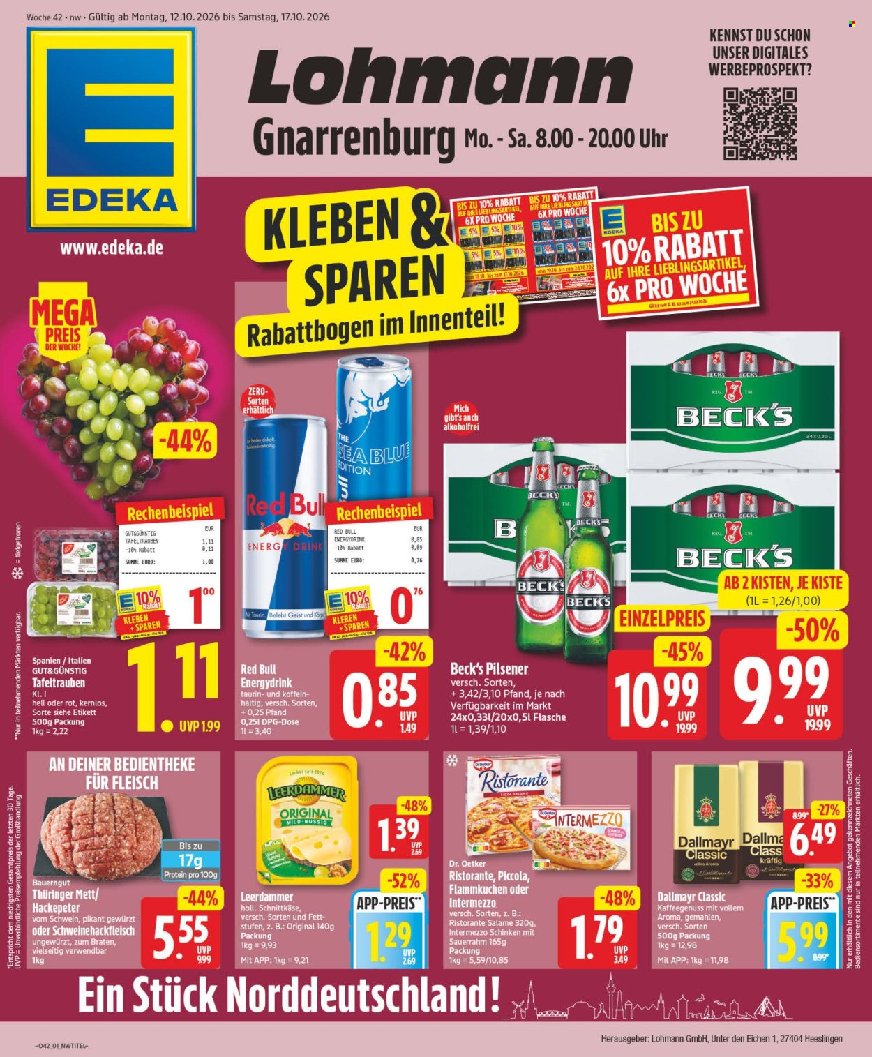 Leták Edeka - 12.10.2026 - 17.10.2026. Strana 1