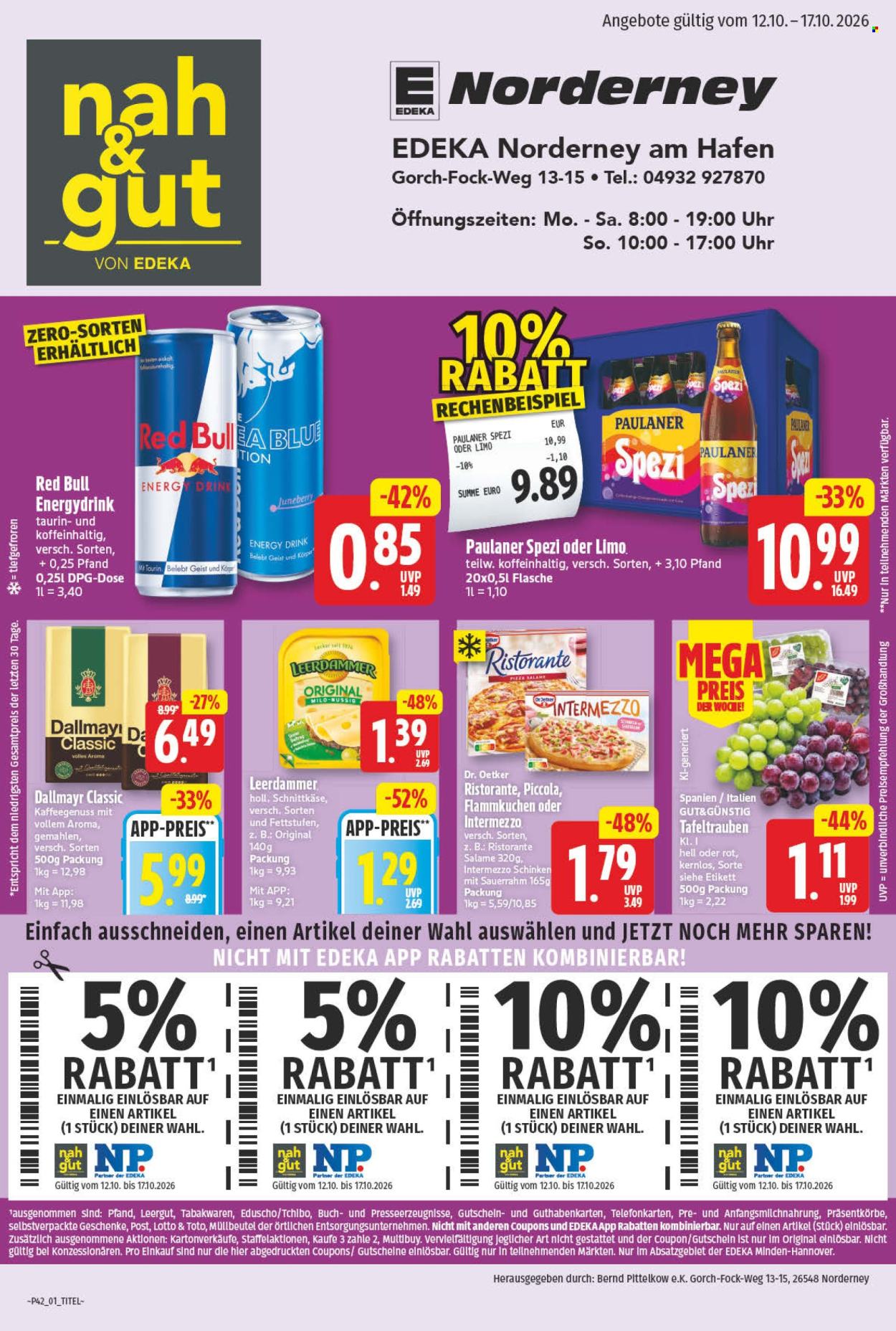 Leták Edeka - 12.10.2026 - 17.10.2026. Strana 1