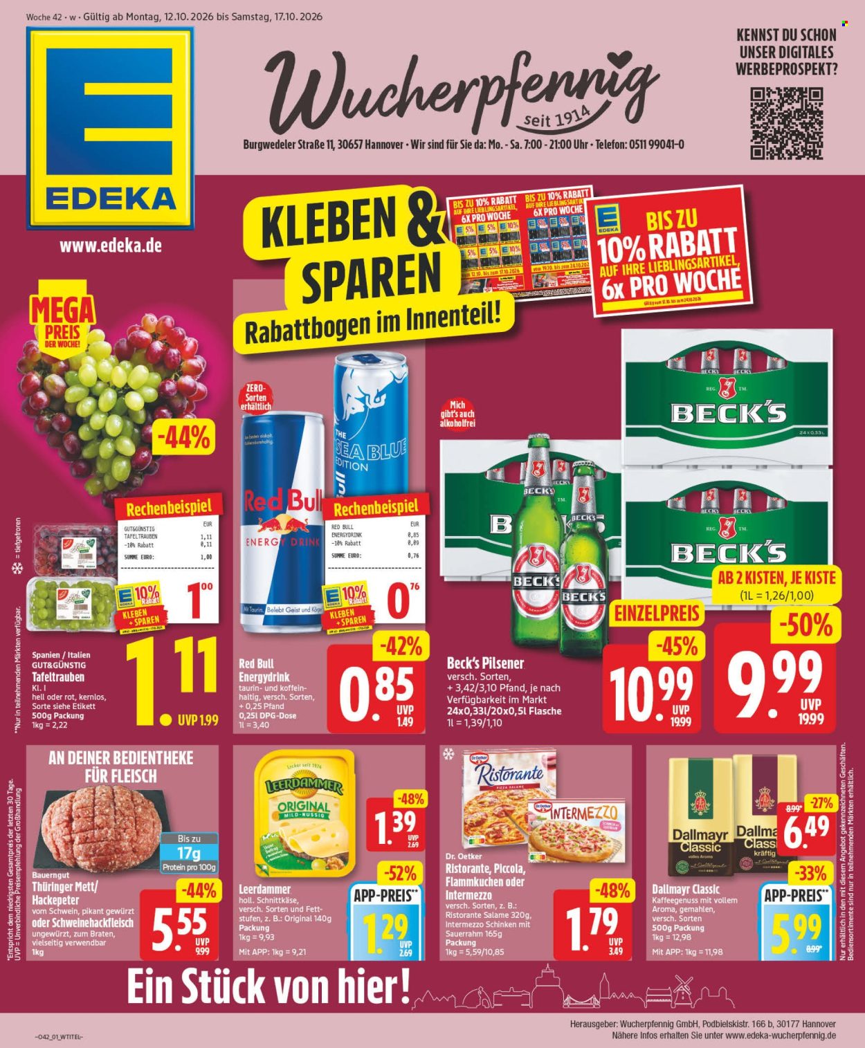 Leták Edeka - 12.10.2026 - 17.10.2026. Strana 1