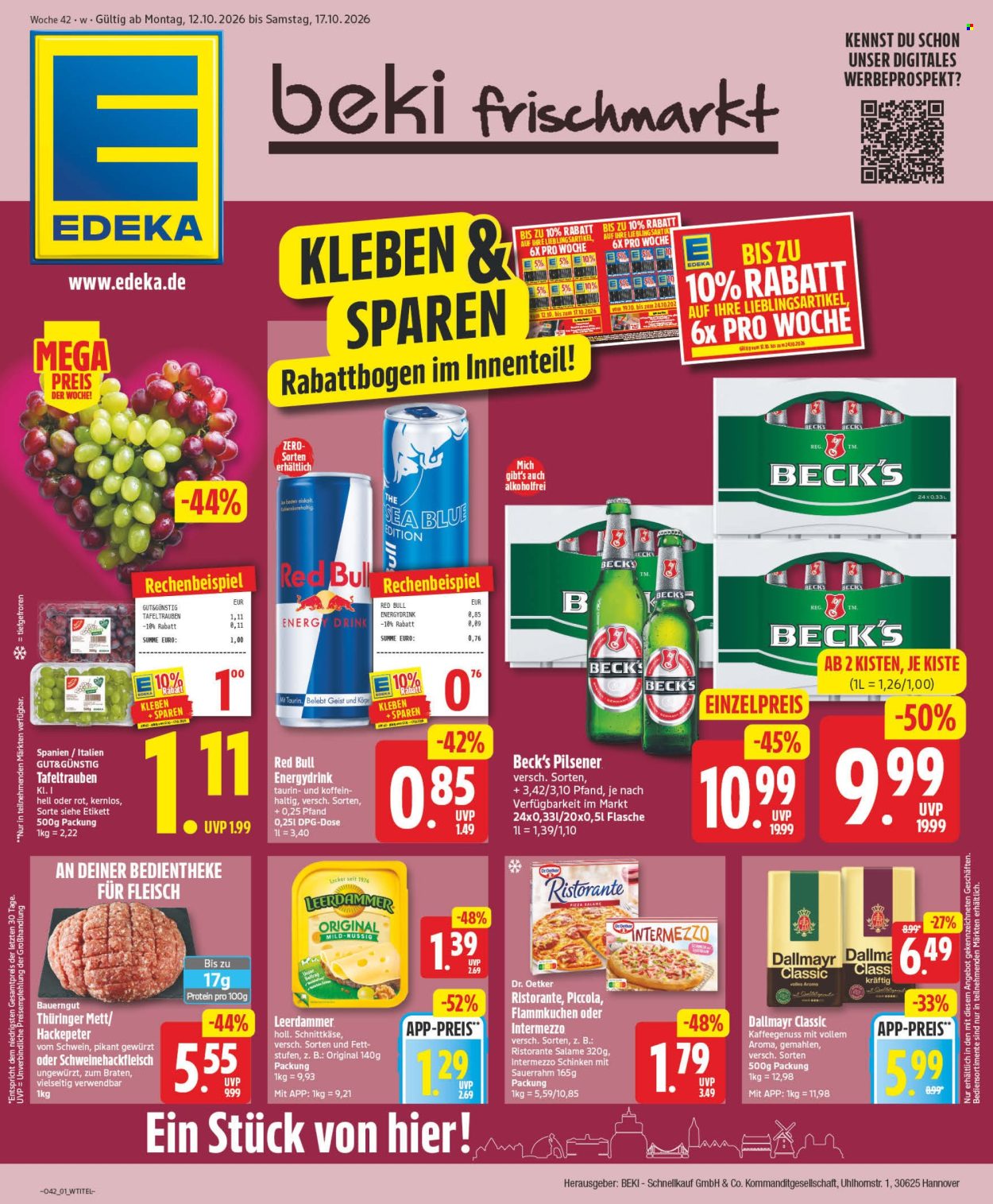 Leták Edeka - 12.10.2026 - 17.10.2026. Strana 1