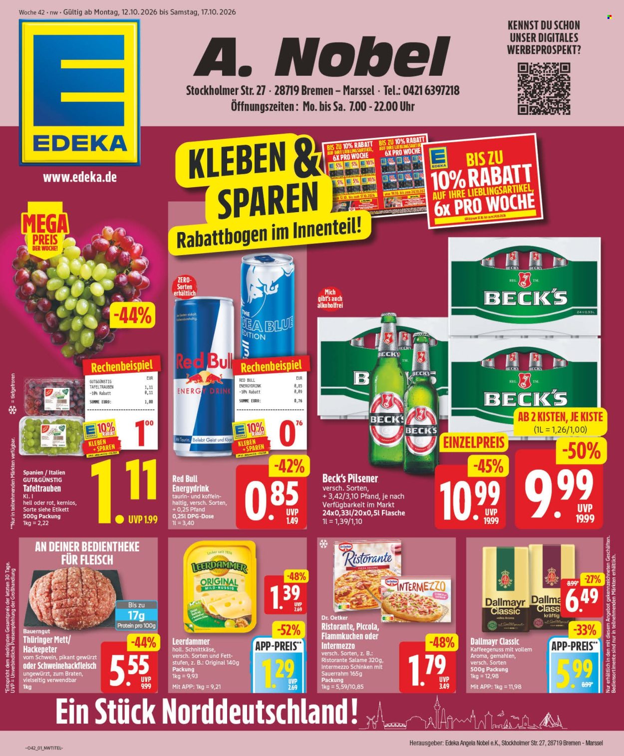 Leták Edeka - 12.10.2026 - 17.10.2026. Strana 1
