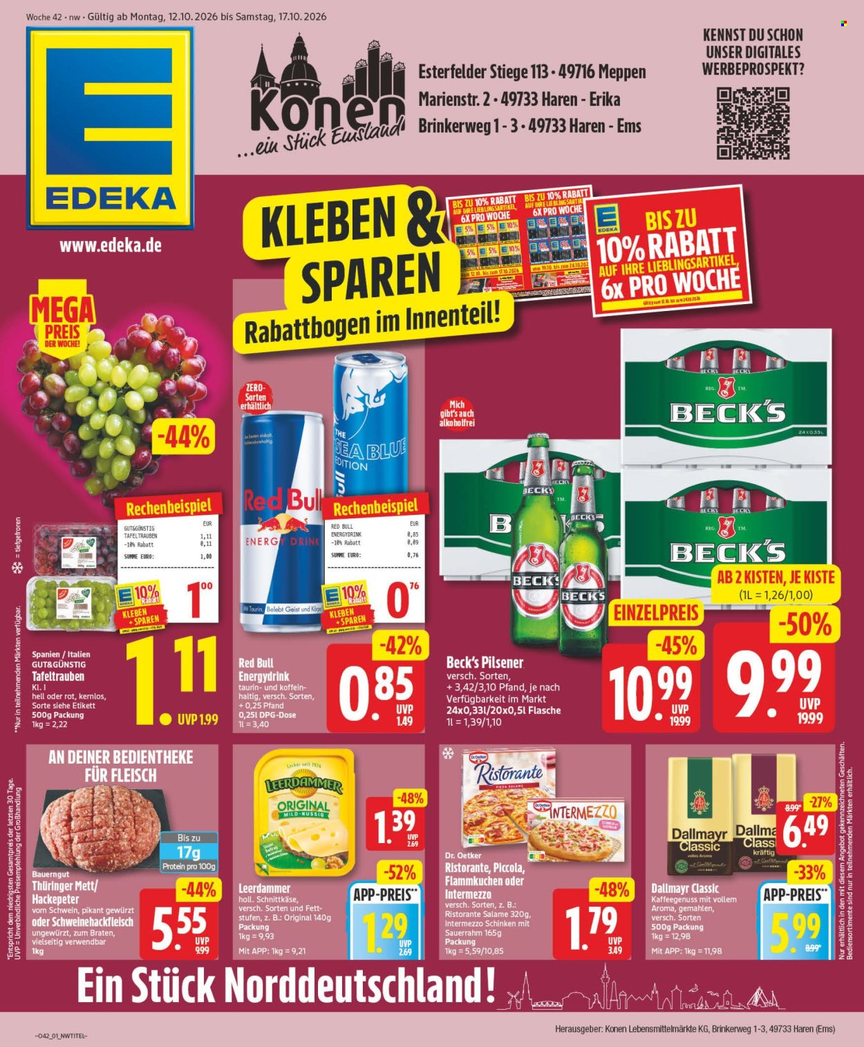 Leták Edeka - 12.10.2026 - 17.10.2026. Strana 1