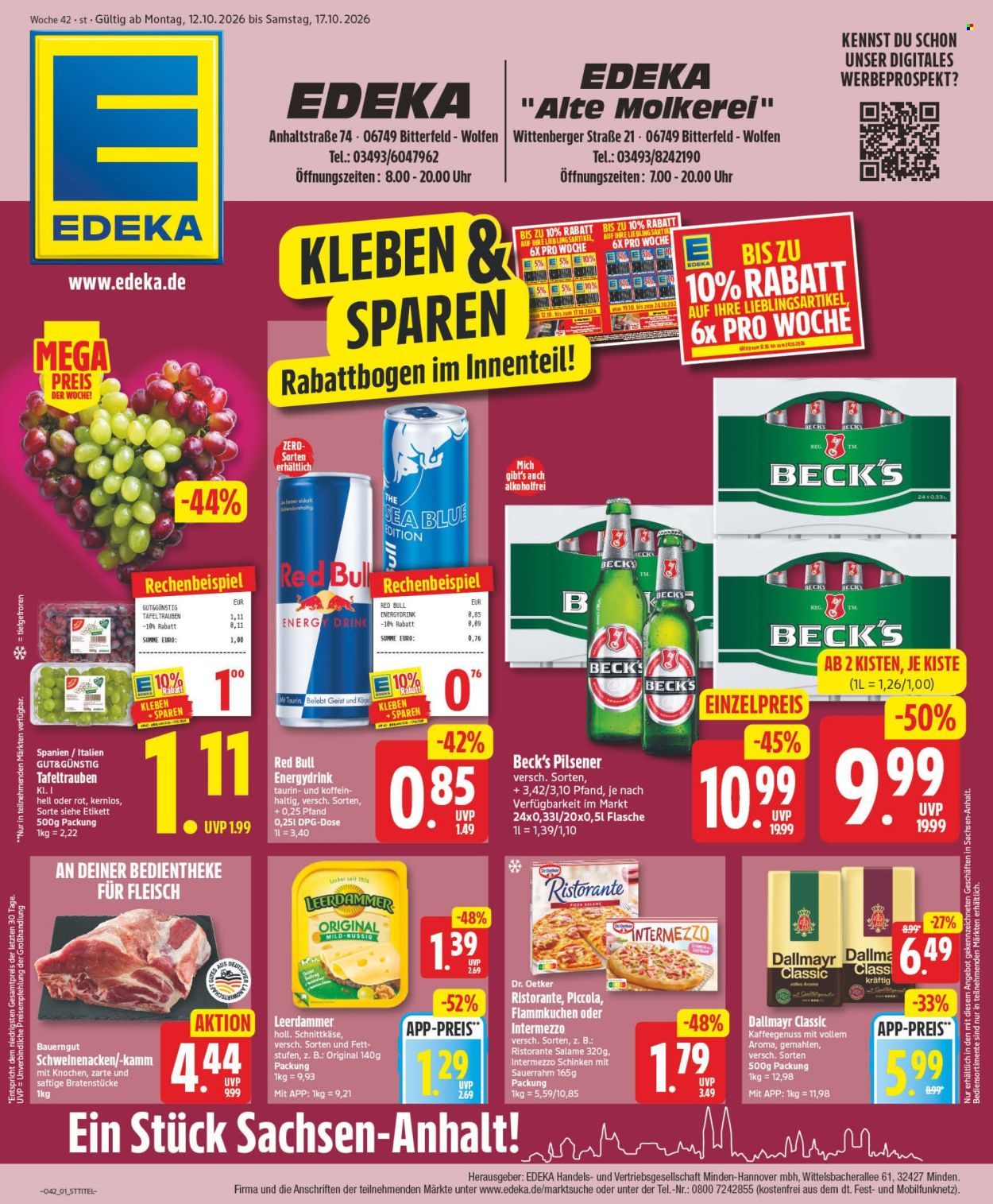 Leták Edeka - 12.10.2026 - 17.10.2026. Strana 1
