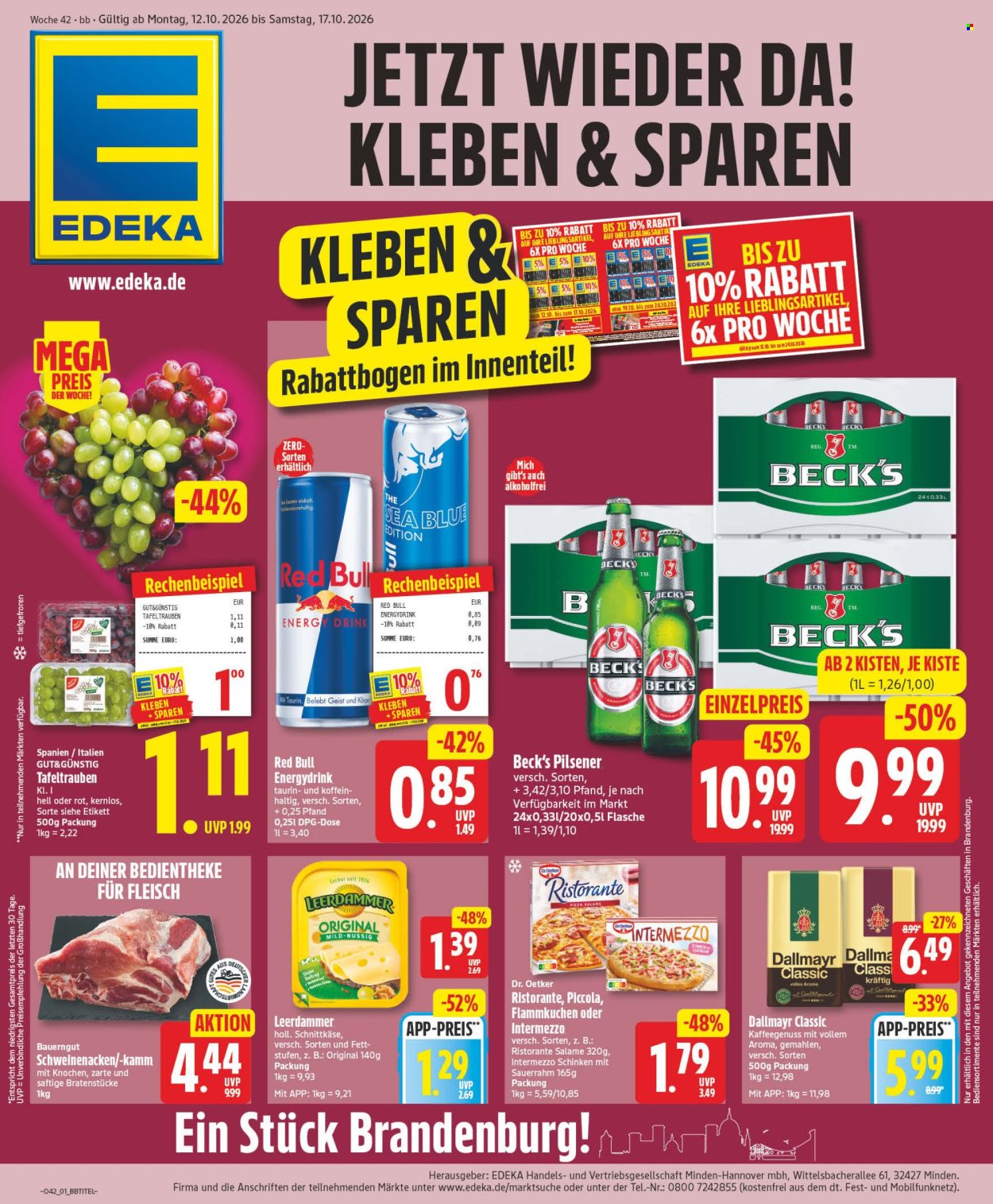 Leták Edeka - 12.10.2026 - 17.10.2026. Strana 1