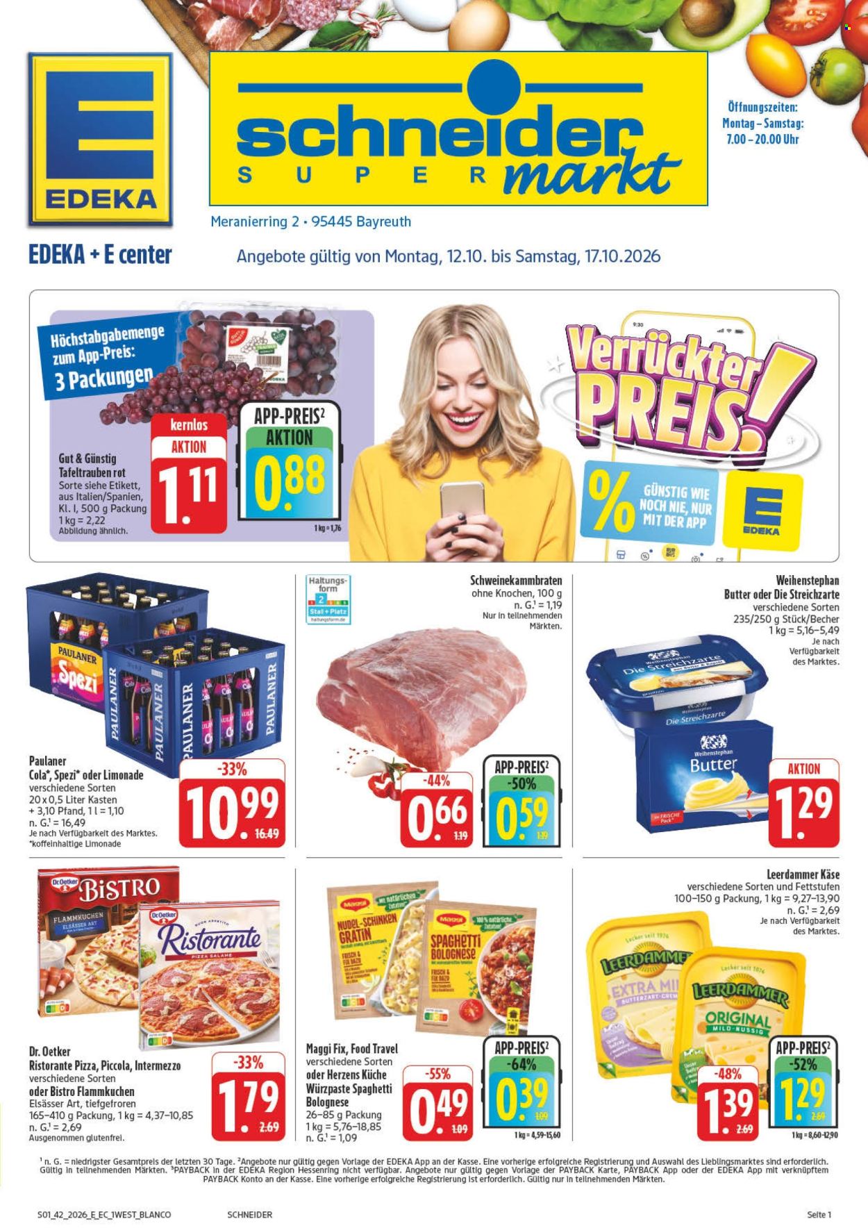 Leták Edeka - 12.10.2026 - 17.10.2026. Strana 1