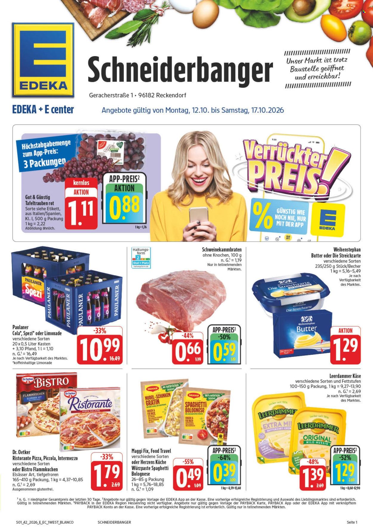 Leták Edeka - 12.10.2026 - 17.10.2026. Strana 1