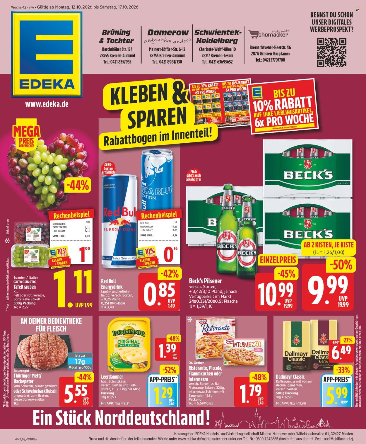 Leták Edeka - 12.10.2026 - 17.10.2026. Strana 1