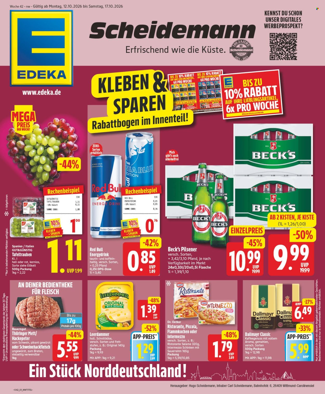 Leták Edeka - 12.10.2026 - 17.10.2026. Strana 1