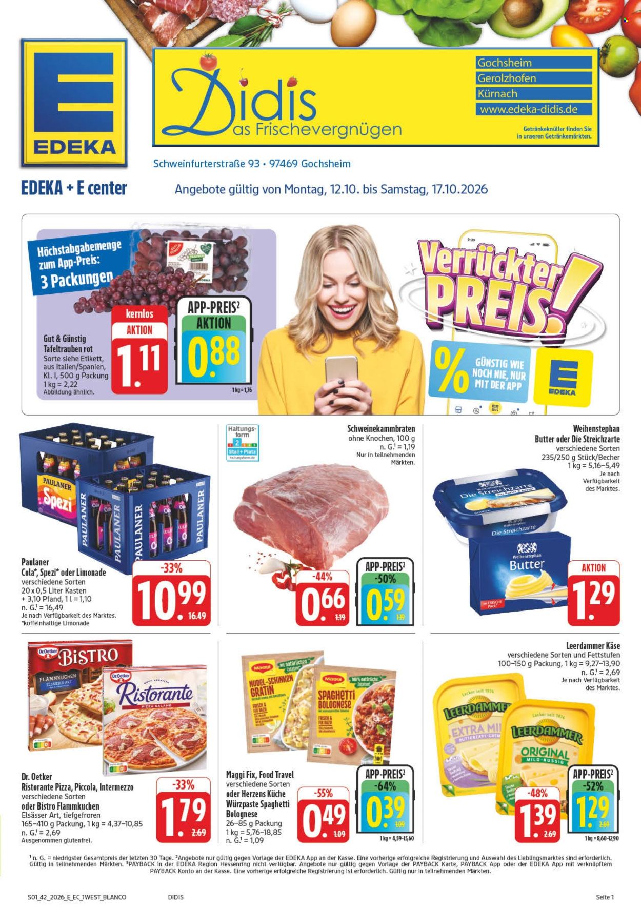 Leták Edeka - 12.10.2026 - 17.10.2026. Strana 1