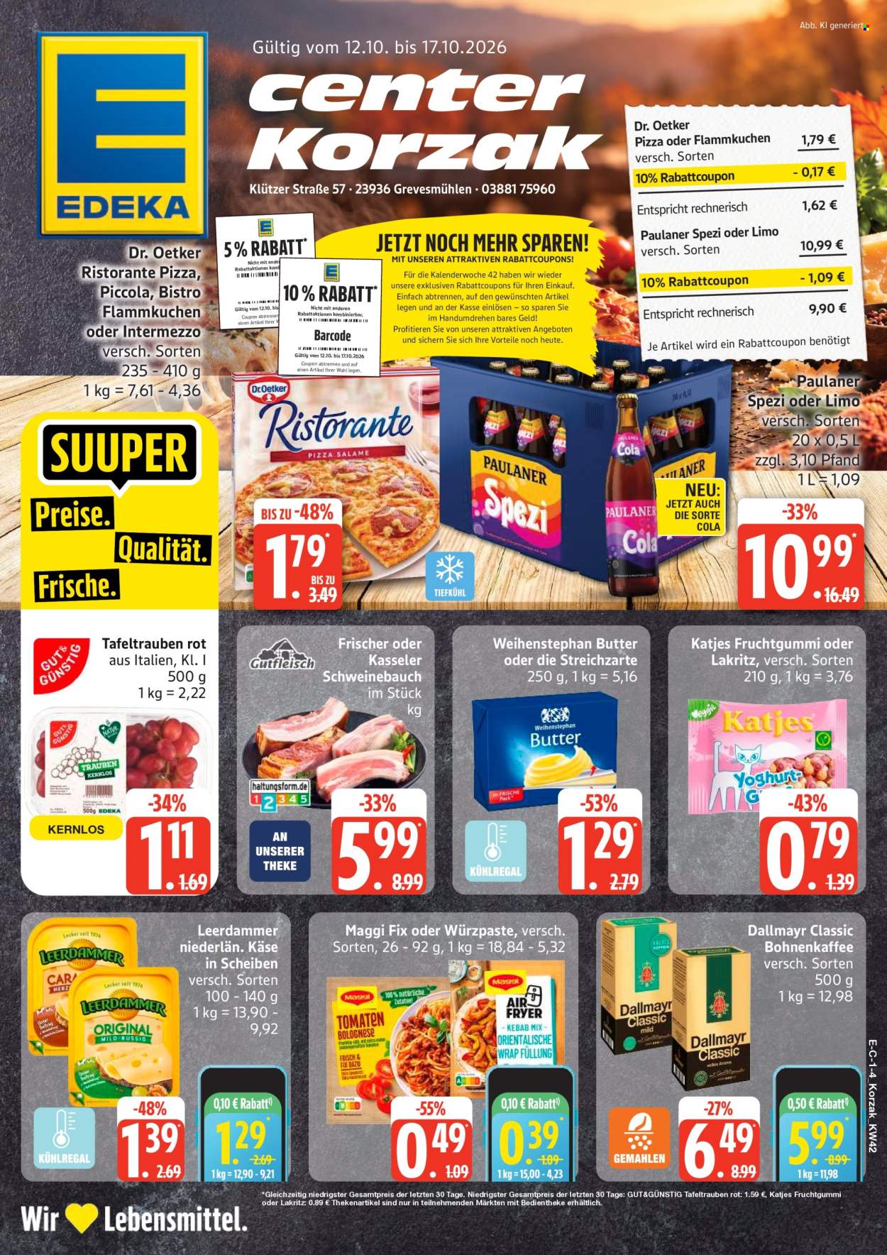 Leták Edeka - 12.10.2026 - 17.10.2026. Strana 1