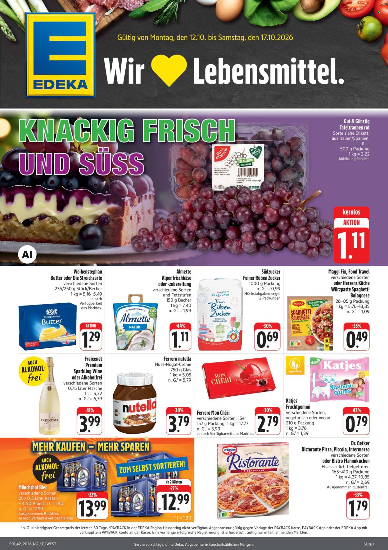 Leták Edeka - 12.10.2026 - 17.10.2026. Strana 1