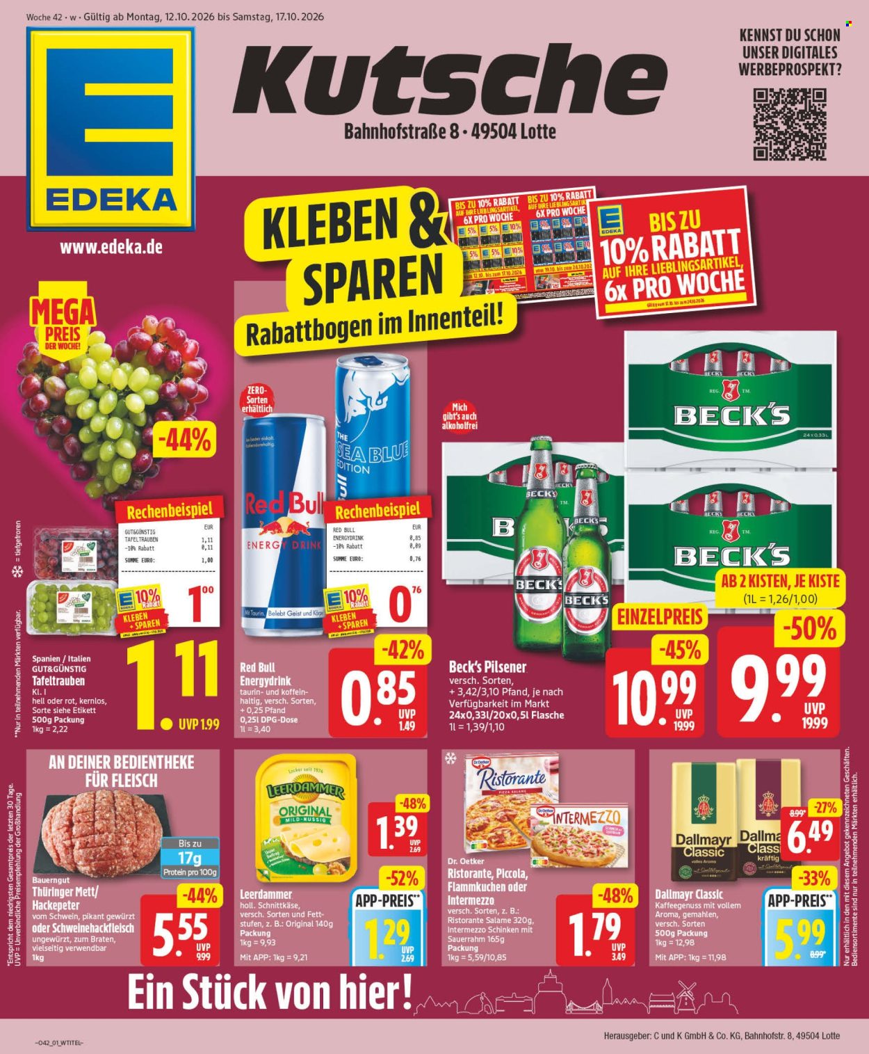 Leták Edeka - 12.10.2026 - 17.10.2026. Strana 1
