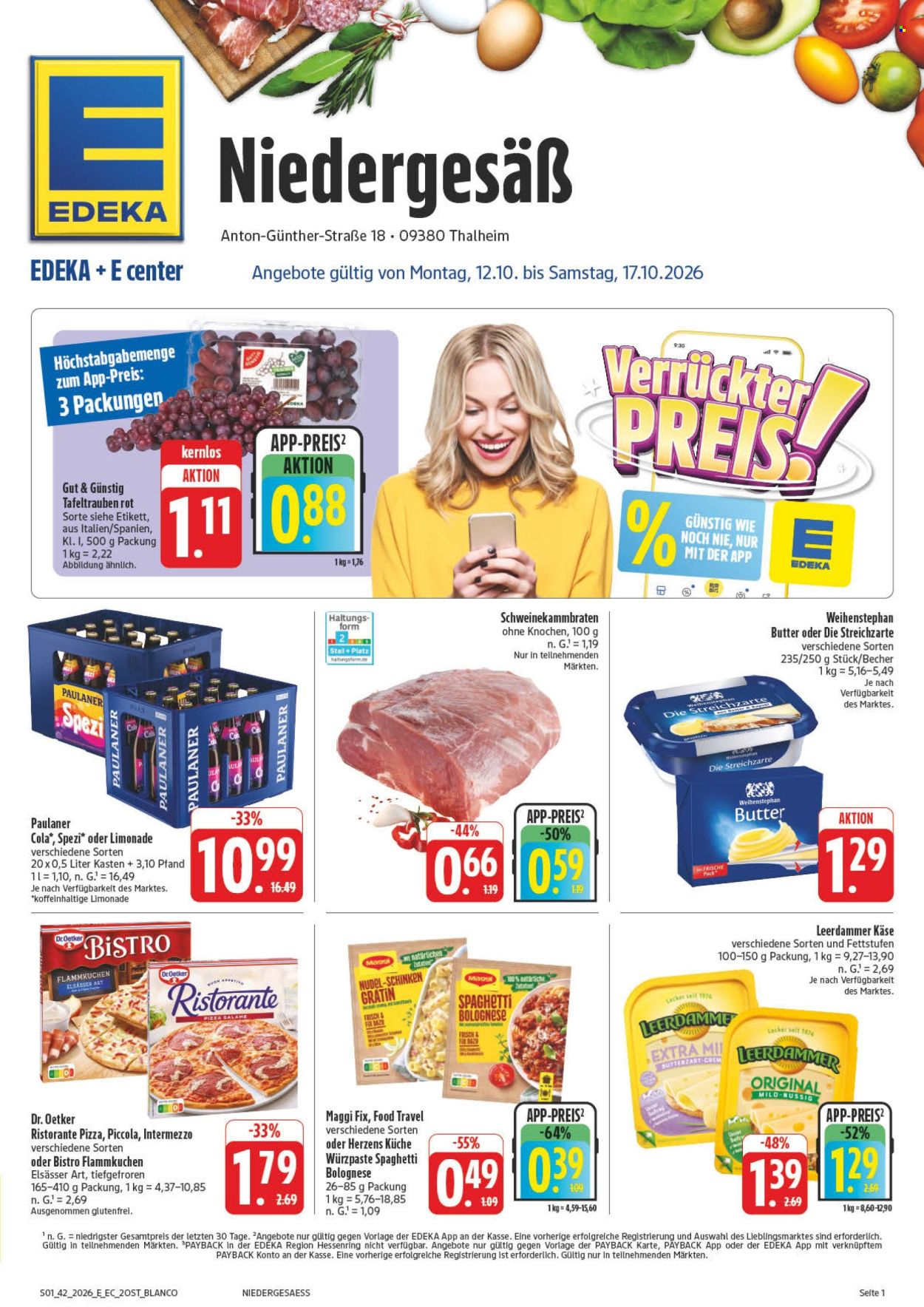 Leták Edeka - 12.10.2026 - 17.10.2026. Strana 1