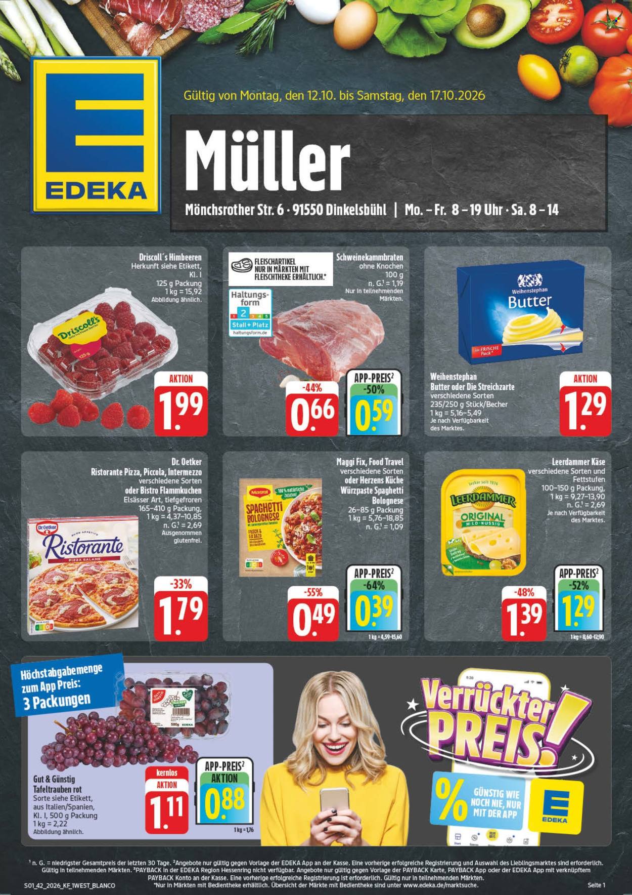 Leták Edeka - 12.10.2026 - 17.10.2026. Strana 1