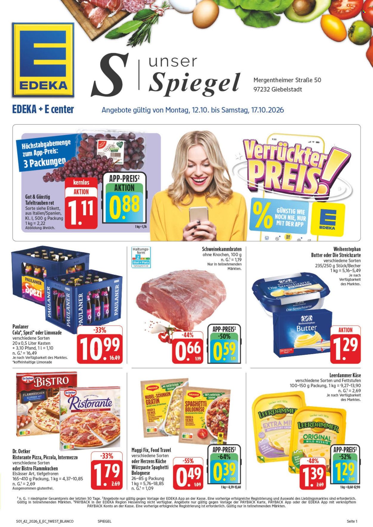 Leták Edeka - 12.10.2026 - 17.10.2026. Strana 1
