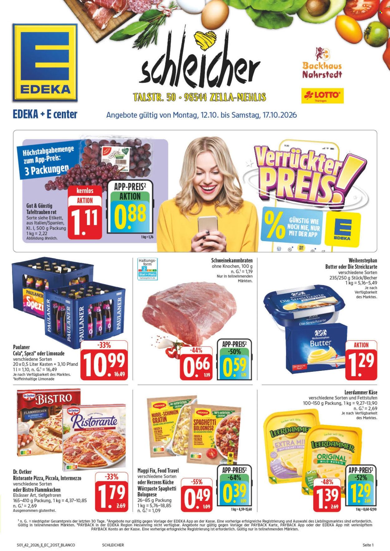 Leták Edeka - 12.10.2026 - 17.10.2026. Strana 1