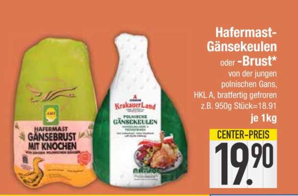 Hafermast Gänsekeulen oder -brust