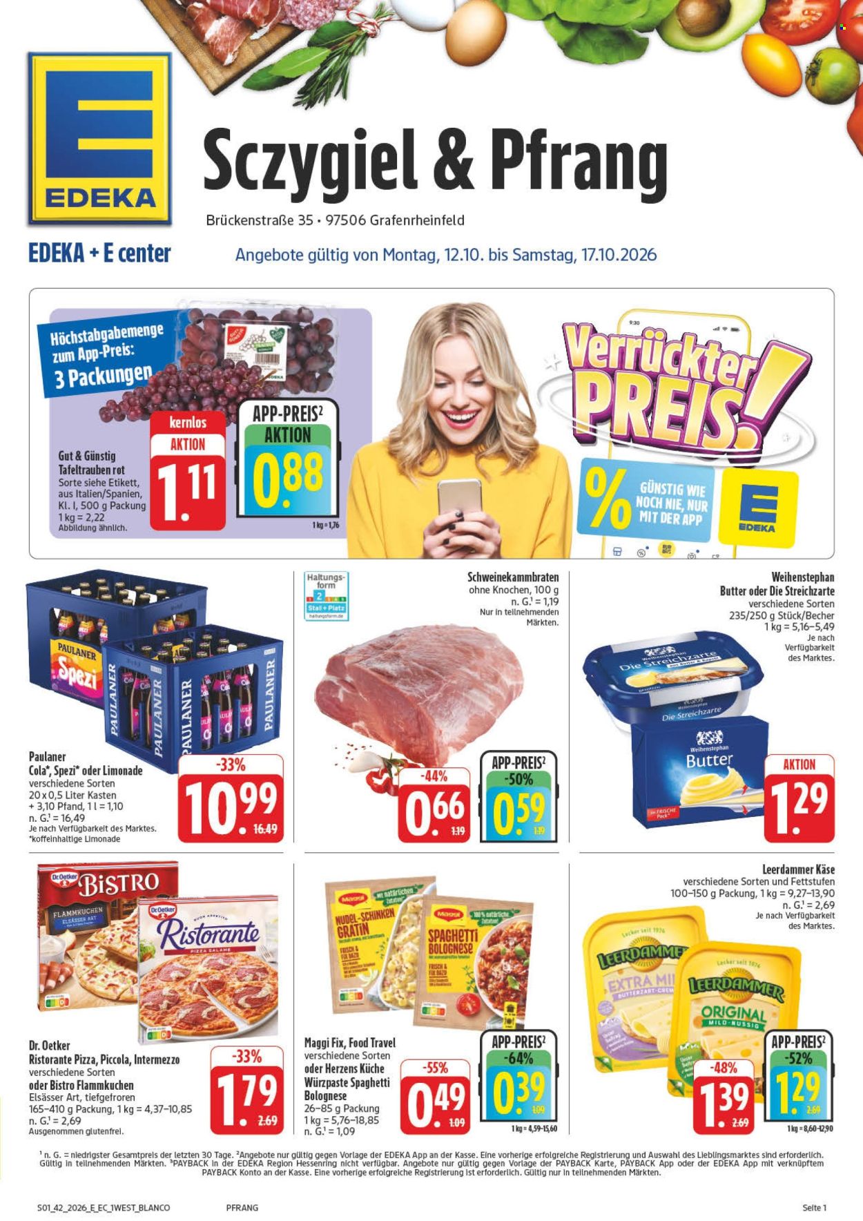 Leták Edeka - 12.10.2026 - 17.10.2026. Strana 1