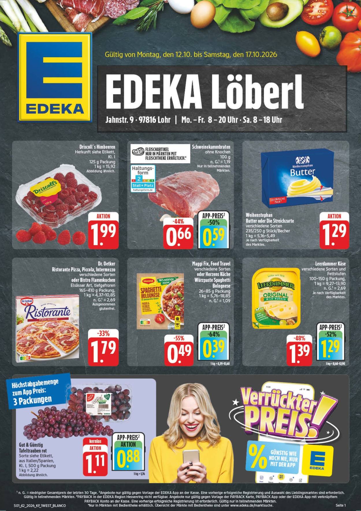 Leták Edeka - 12.10.2026 - 17.10.2026. Strana 1