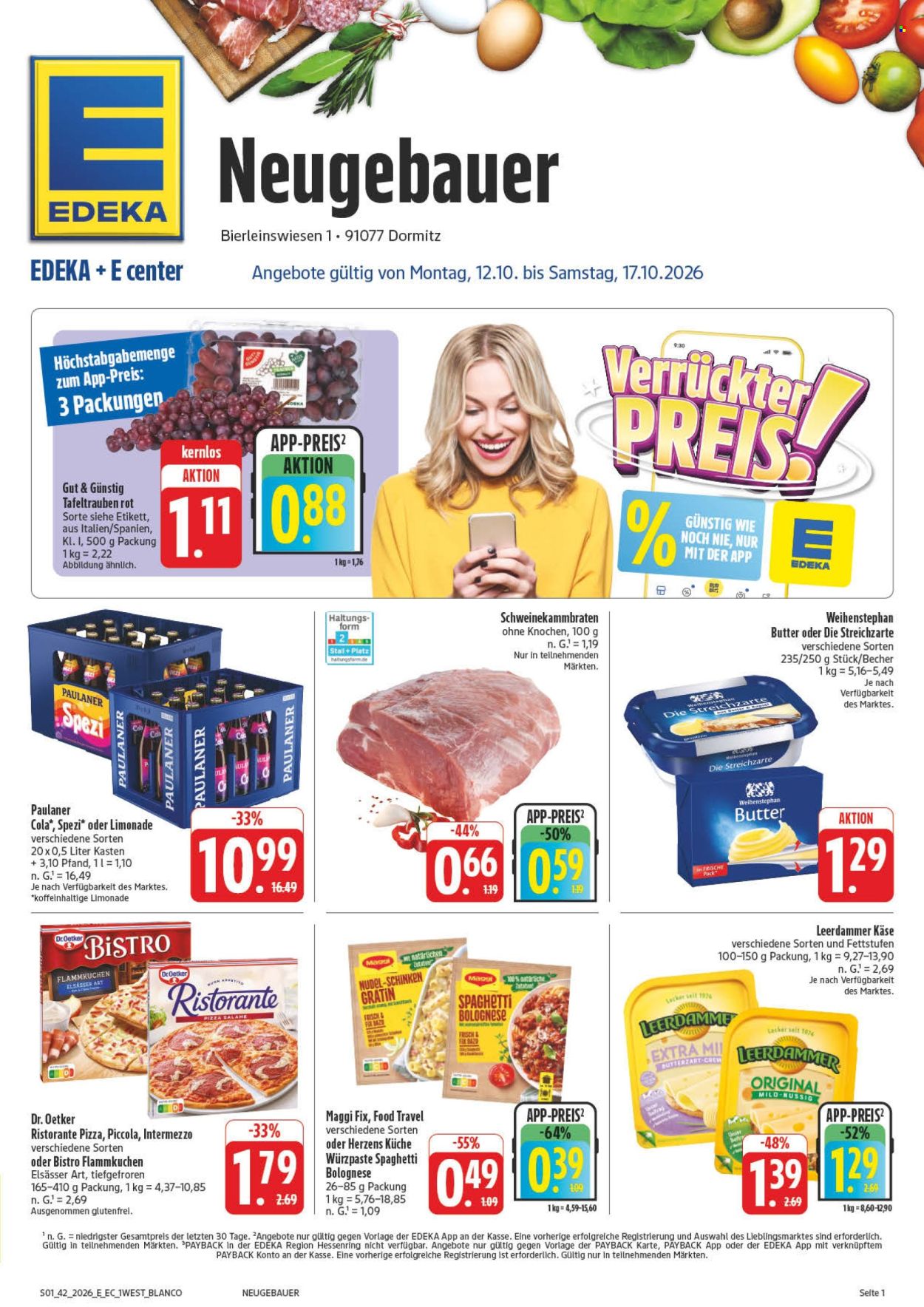 Leták Edeka - 12.10.2026 - 17.10.2026. Strana 1