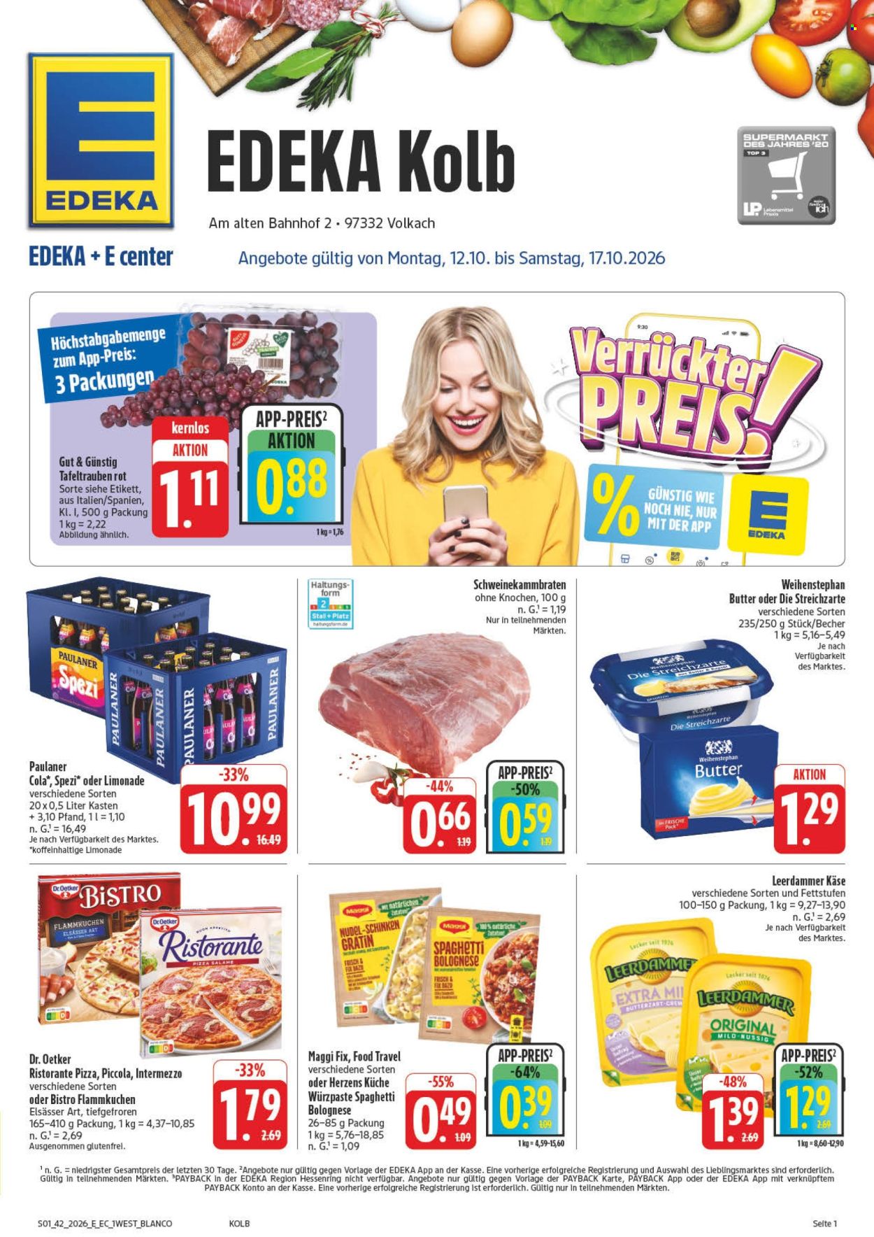 Leták Edeka - 12.10.2026 - 17.10.2026. Strana 1