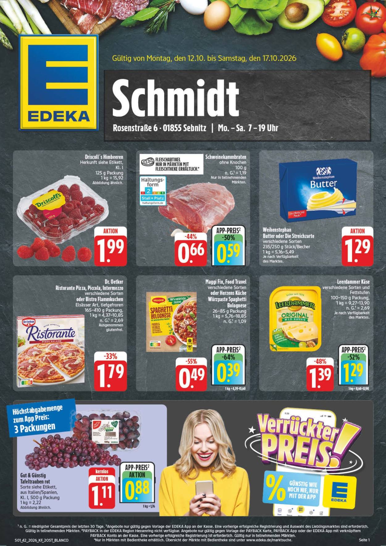 Leták Edeka - 12.10.2026 - 17.10.2026. Strana 1