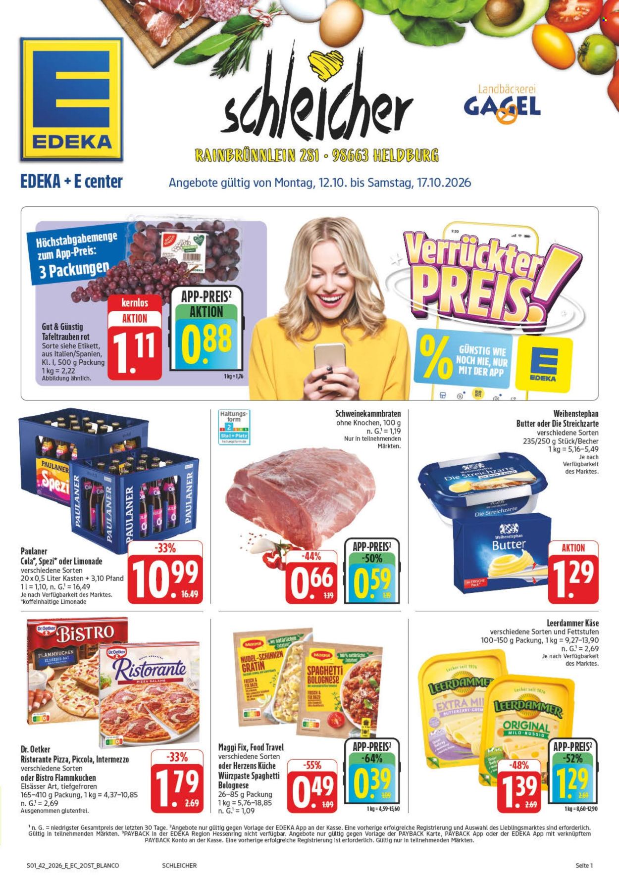 Leták Edeka - 12.10.2026 - 17.10.2026. Strana 1